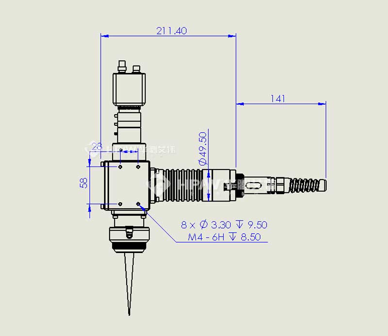 D41.5 T型光纖焊接頭出光頭