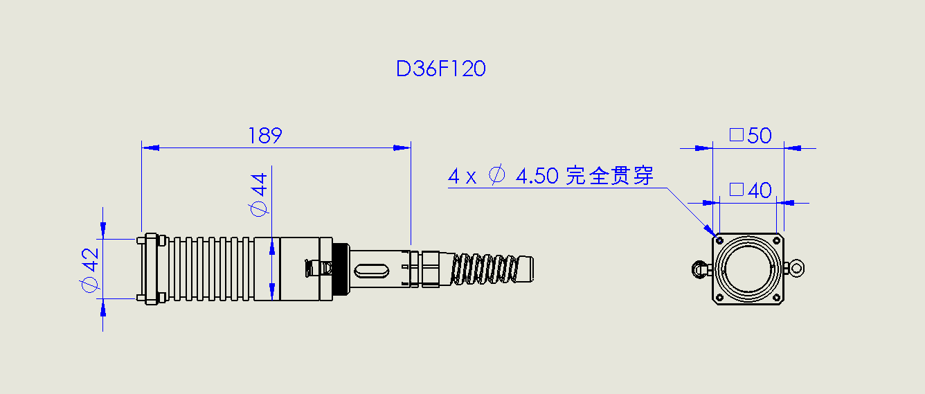 D80光纖準直鏡筒D36F120