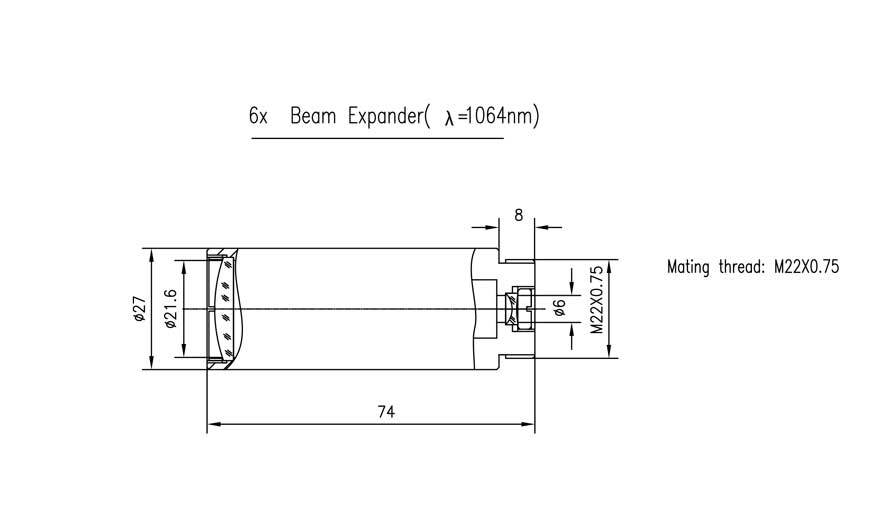 1064nm擴(kuò)束鏡圖紙示例